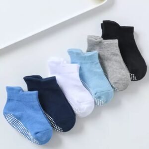 Baby Boy's Cotton Anti Slip Grip Socks (Pack of 6)