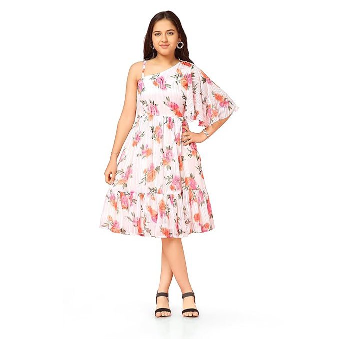 Girl's above Knee Length Fit and Flared Dresses