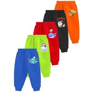 Cotton Pajama Pants for Baby Boys and Baby Girls (Unisex Kids) (Printed - Multicolor) (Pack of 5 Combo Set)