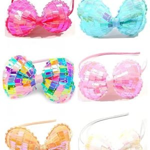 Plastic Multi-Coloured Baby Girl Hair Clips Set, Baby Hairpin For Kids, Headbands Elastic Toddler Barrettes Hair Accessories Gift Box Set - (Pack of 6 Pcs)