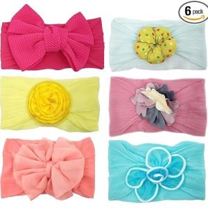 Premium Designer Soft Flower Bow Hairband Headband Hair Accessories For Baby Girls (Multicolor)