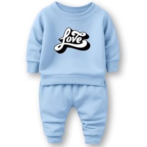 minicult Cotton Kids Coordinated Sweatshirt and Pant Set with Valentine's Day Prints.