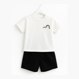 Stylish Snake Patch T-Shirt & Shorts Set – Tots Paris