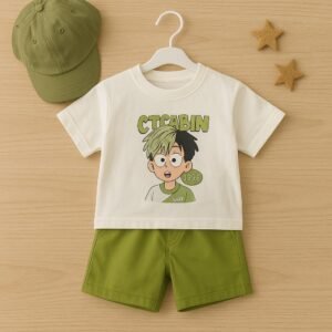 CTCABIN Cartoon Graphic Tee and Shorts Set