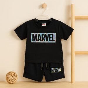 Marvel Black T-Shirt & Shorts Set for Boys – tots Paris