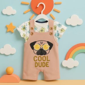 Cool Dude Pug Dungaree Set for Babies