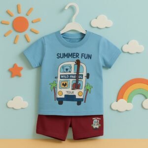 Summer Fun Wild Friends Shorts Set for Kids