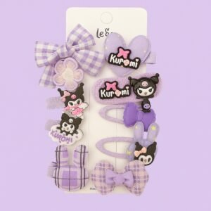 Kuromi-Inspired Purple Hair Clip Set