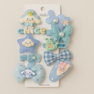 Cinnamoroll-Inspired Blue Hair Clip Set