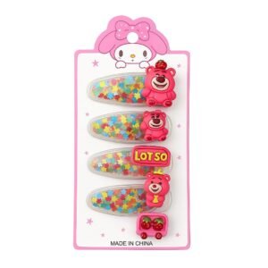 Cute Lotso Bear Hair Clips Set (Pack of 5)