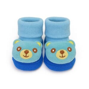 Smiling Blue Bear Baby Booties (0 - 6 Months)