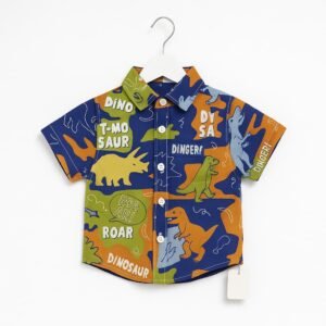 Kids' Colorful Dinosaur Print Shirt